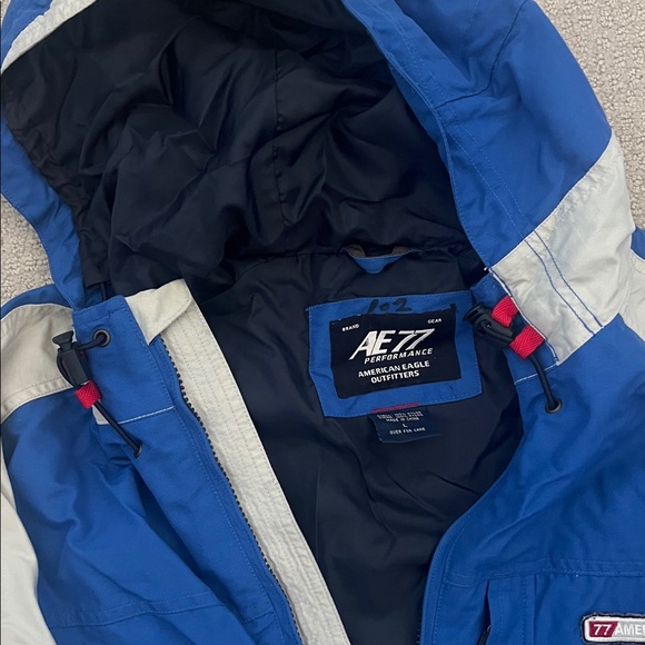 American Eagle Outfitters Men's Blue and Gray Ski Jacket - Picture 2 of 3
